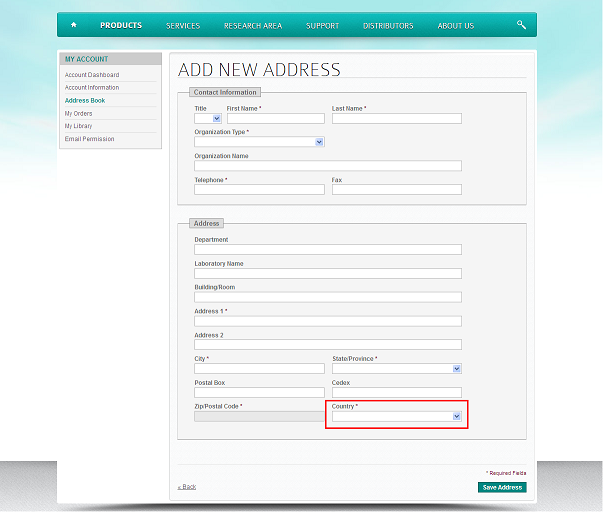 egibilité export Edit your addresses
